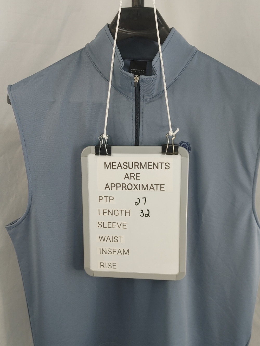 Dunning Golf Vest Mens XXL Blue 1/4 Zip Performance Sleeveless Athletic Pullover - Picture 10 of 11